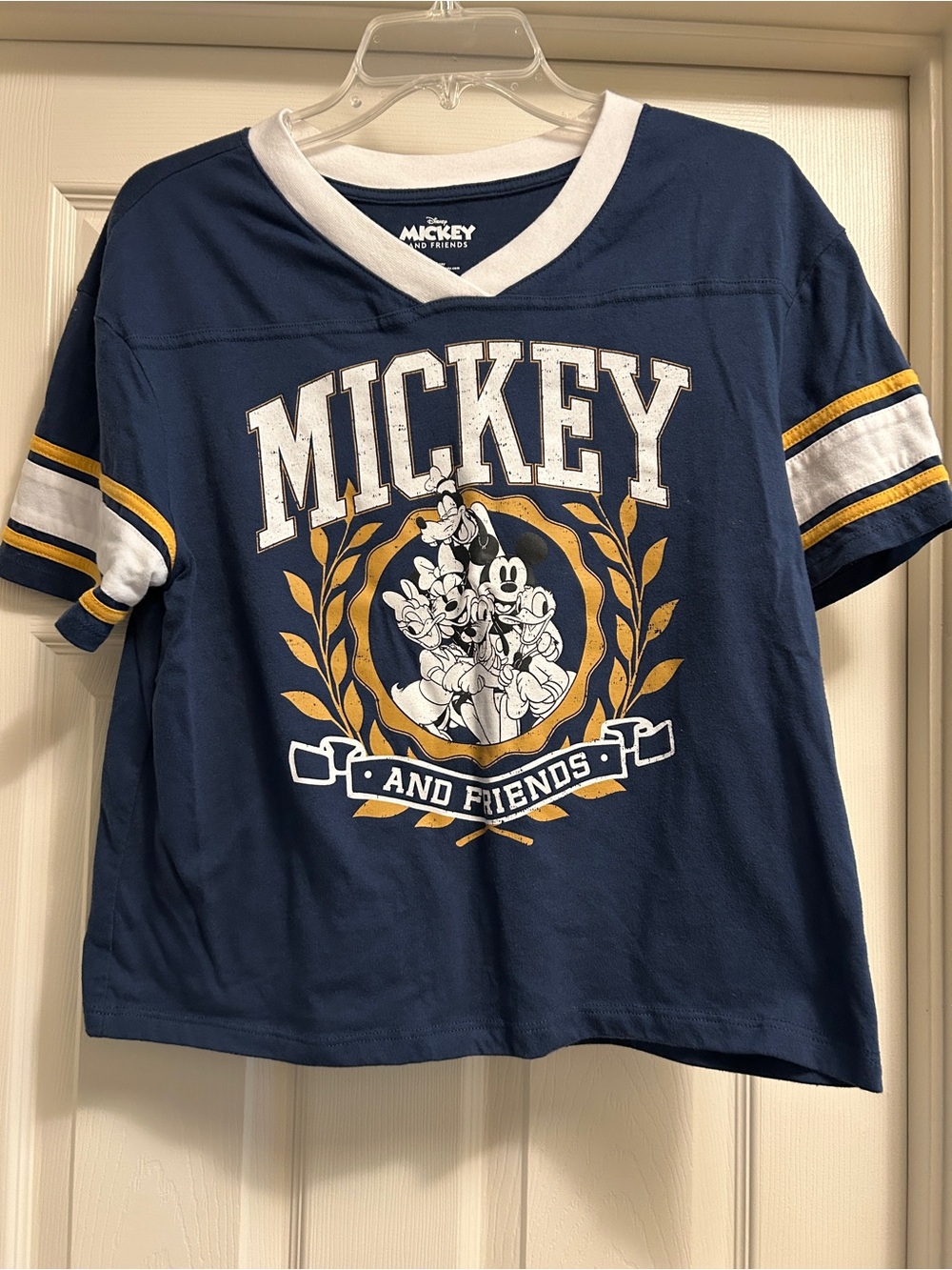 Disney Navy Short-Sleeve Mickey & Friends Graphic Tee with Gold Accents
